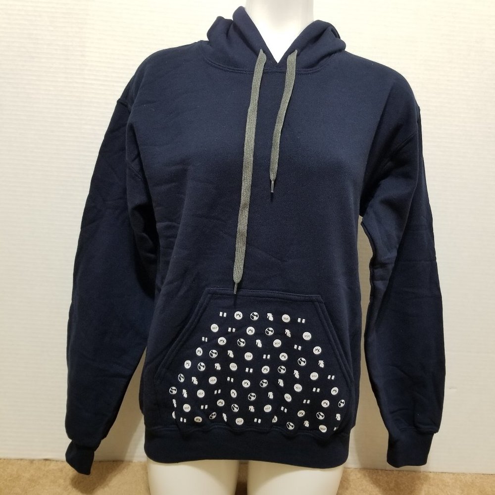 Coldplay hoodie Small Album Symbols logo graphic pullover band merch pocket